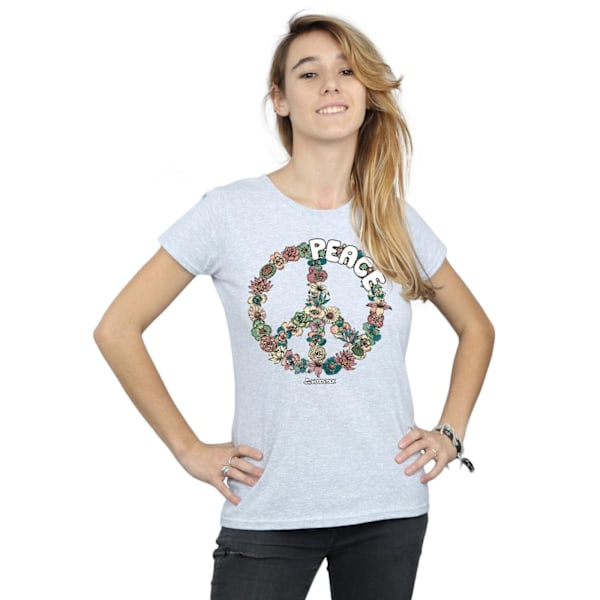 Woodstock Womens/Ladies Floral Peace Cotton T-Shirt L Sports Gr Sports Grey L