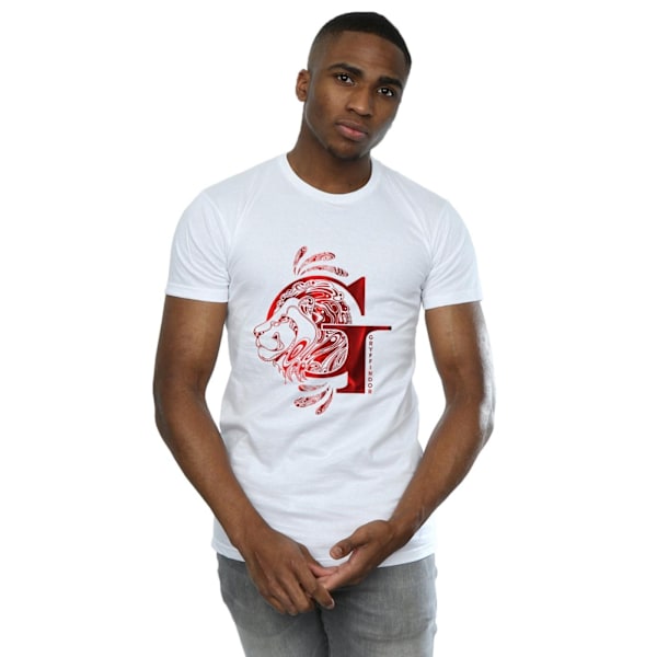 Harry Potter T-shirt för män Gryffindor Lion M Vit White M