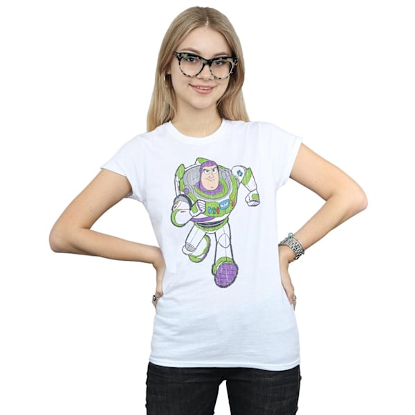 Disney Dam/Kvinnor Toy Story 4 Klassisk Buzz Lightyear Bomull White XXL