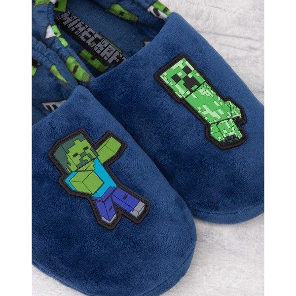 Minecraft Childrens/Kids Zombie Vs Creeper Slippers 12 UK Child Blue/Green 12 UK Child