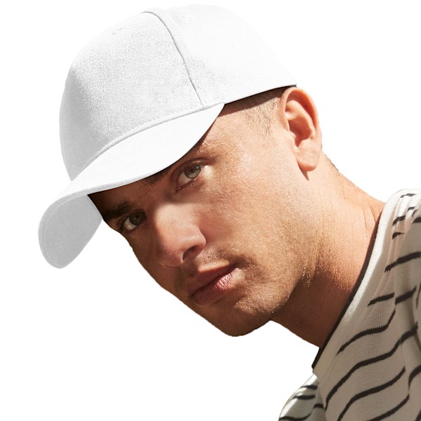 Beechfield Unisex Vuxen 6 Panel Organisk Bomulls Basebollkeps En Storlek White One Size