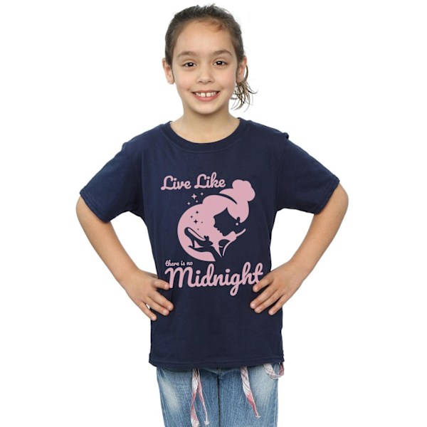 Disney Princess Girls Cinderella No Midnight Bomull T-Shirt 7-8 Navy Blue 7-8 Years