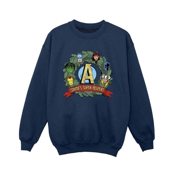Marvel Boys Santa´s Super Helpers Sweatshirt 5-6 Years Navy Blu Navy Blue 5-6 Years