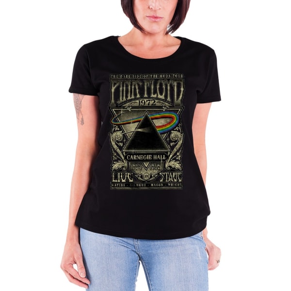Pink Floyd dam/dam Carnegie Hall affisch T-shirt L Svart Black L