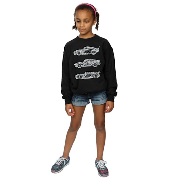 Disney Girls Cars Text Racers Sweatshirt 12-13 år Svart Black 12-13 Years