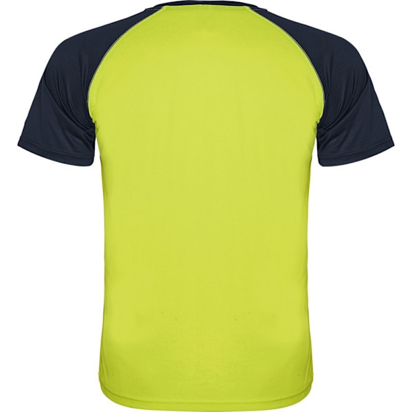 Roly Barn/Barn Indianapolis Kortärmad Sport T-Shirt 8 Fluro Yellow/Navy Blue 8 Years