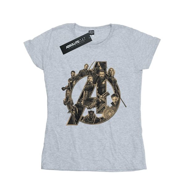 Avengers Infinity War Dam T-shirt för kvinnor/damer med logotyp XXL Sports Grey XXL