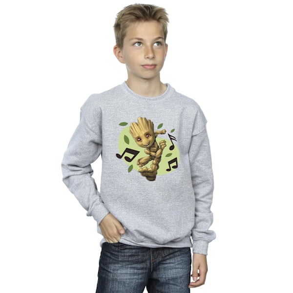 Marvel Boys Guardians Of The Galaxy Groot Musikaliska Noter Sweatsh Sports Grey 9-11 Years