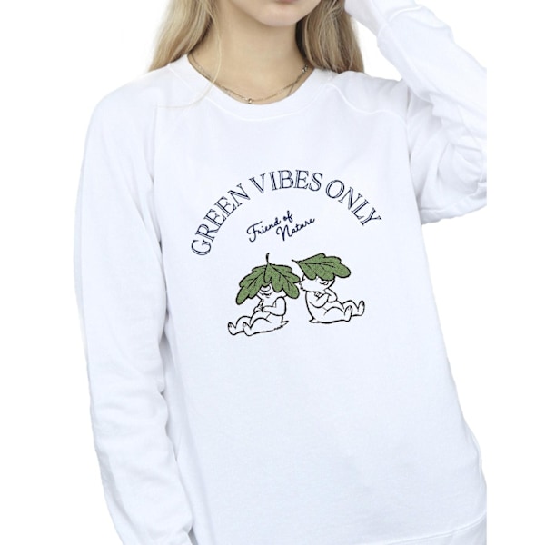Disney Dam/Kvinnor Chip ´n Dale Green Vibes Only Sweatshirt M White M