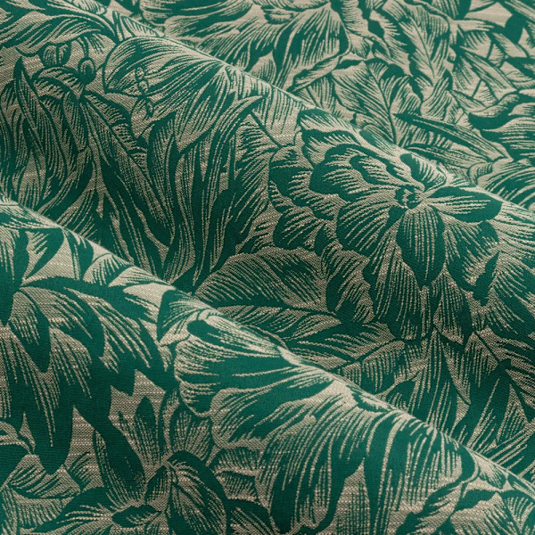 Wylder Nature Grantley Jacquard Pencil Pleat Gardiner 228cm x 2 Emerald 228cm x 228cm