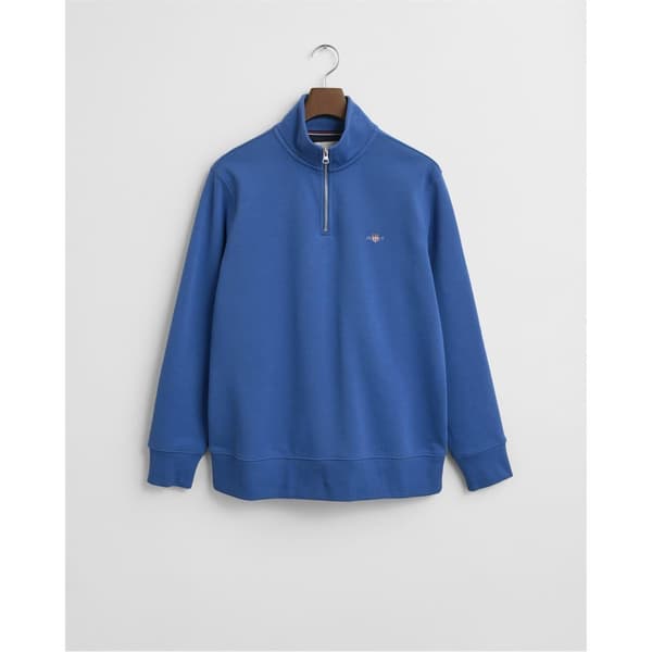 Gant Herr Broderad Logotyp Half Zip Tröja XL Blå Blue XL