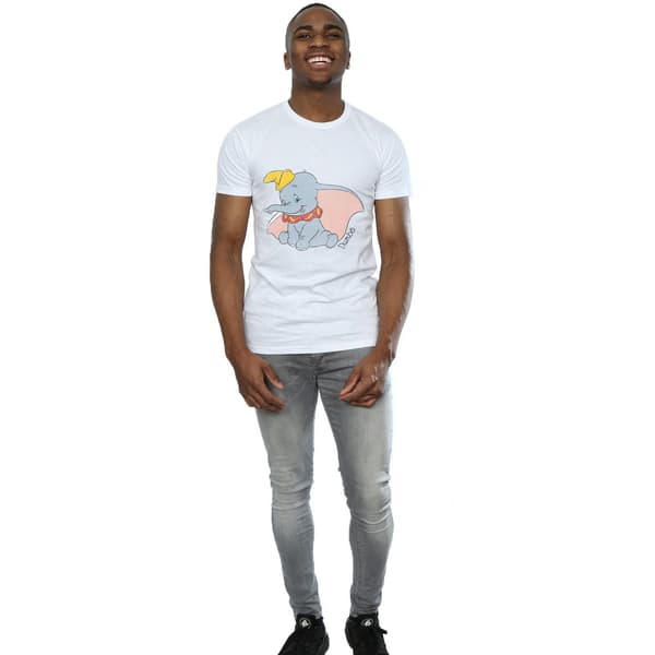 Dumbo Klassisk T-shirt i Bomull för Herr M Vit White M