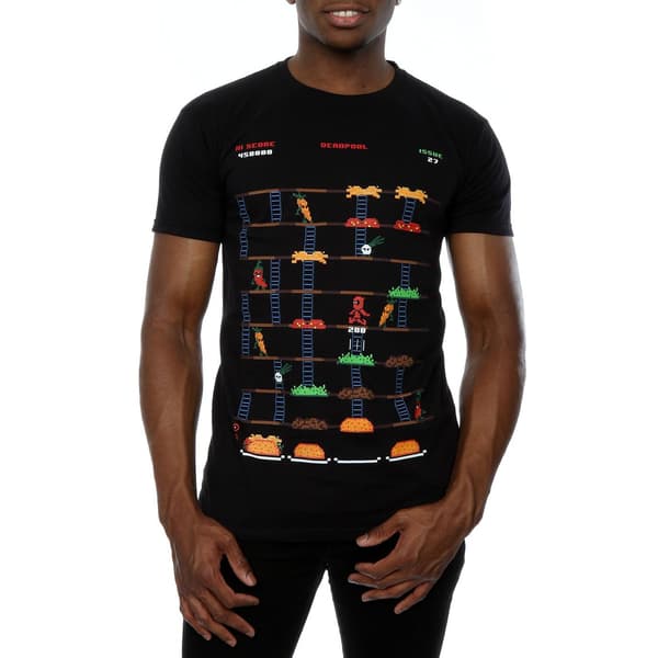 Marvel Herr Deadpool Retro Spel T-Shirt L Svart Black L