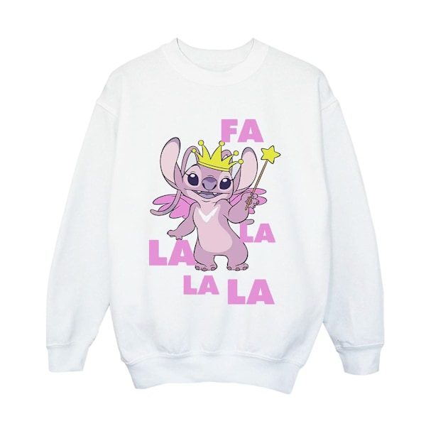 Disney Dam/Kvinnor Lilo & Stitch Angel Fa La La Sweatshirt M White M