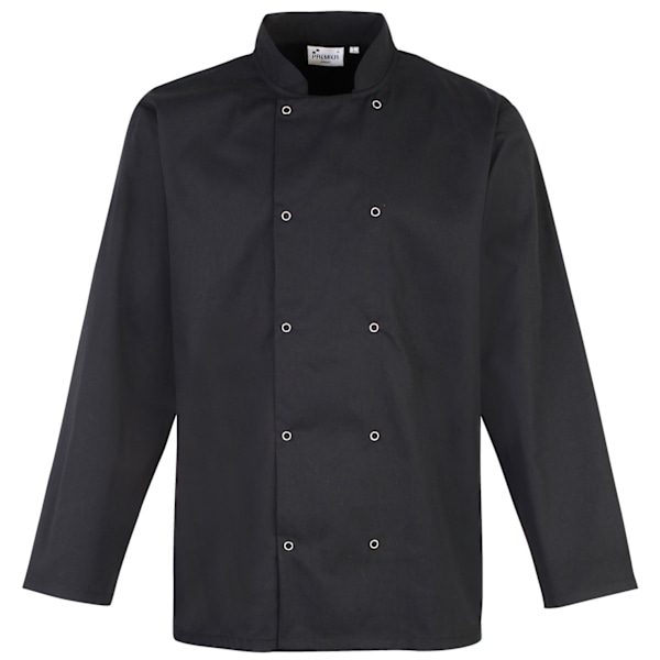 Premier Kockjacka med Studded Front, Lång Ärm / Arbetskläder Kock 4XL Black 4XL