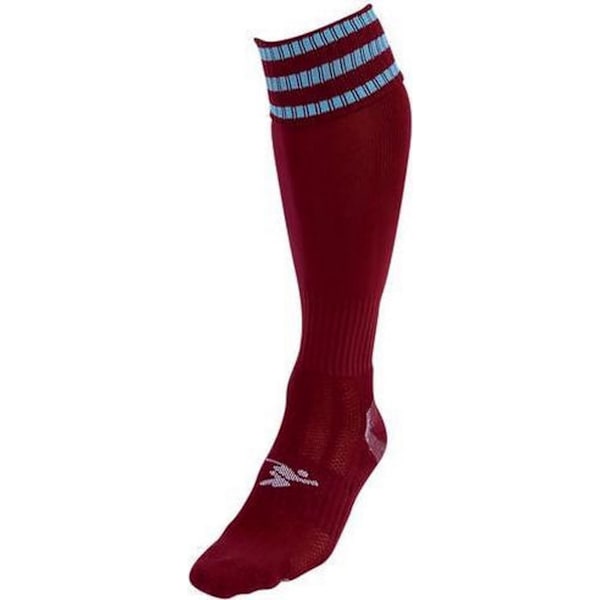 Precision Barn/Barn 3 Ränder Pro Fotbollsstrumpor 3 UK-6 UK Maroon/Sky Blue 3 UK-6 UK