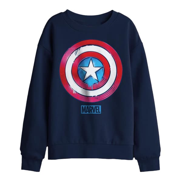 Captain America Barn/Kids Drip Shield Tröja 9-11 år Navy 9-11 Years