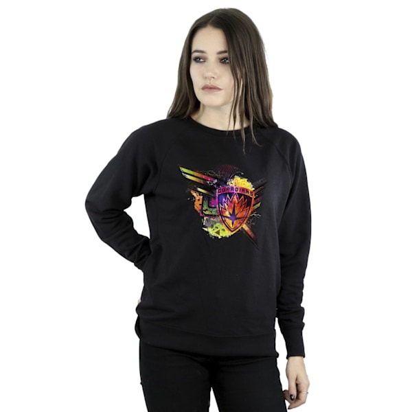 Marvel Womens/Ladies Guardians Of The Galaxy Abstract Shield Ch Black L