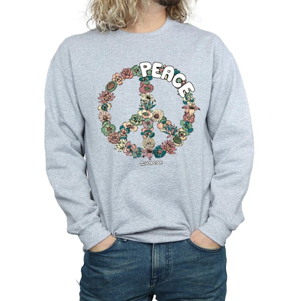 Woodstock Mens Floral Peace Sweatshirt M Sports Grey Sports Grey M