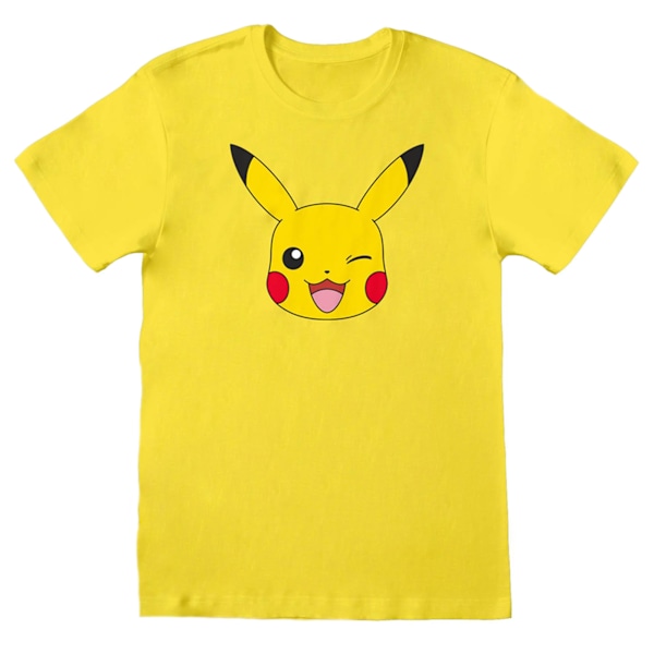 Pokemon Unisex Vuxen Pikachu Ansikte T-Shirt L Gul Yellow L