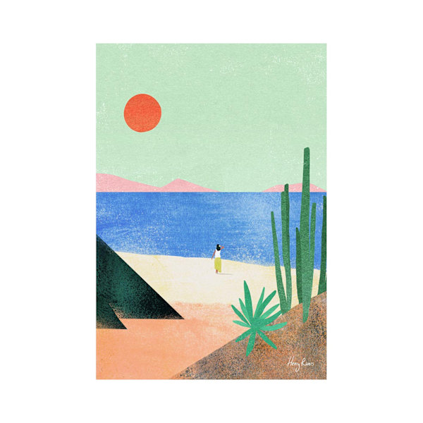 Henry Rivers Beach Girl Print 40cm x 30cm Multifärgad Multicoloured 40cm x 30cm