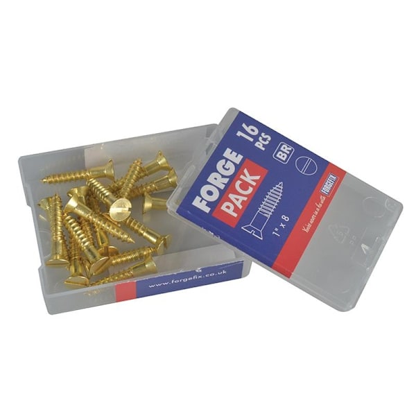 Forgefix Träskruvar, Spårskruv, Rah, Mässing, Forgepack 1 tum x 8 Fo Multi Colour 1in x 8 ForgePack 16
