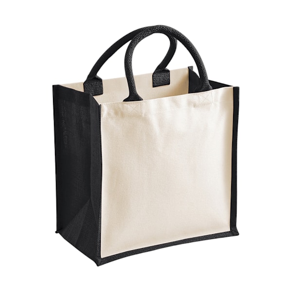 Westford Mill Midi Jute Tryckbar Tote Bag One Size Svart Black One Size