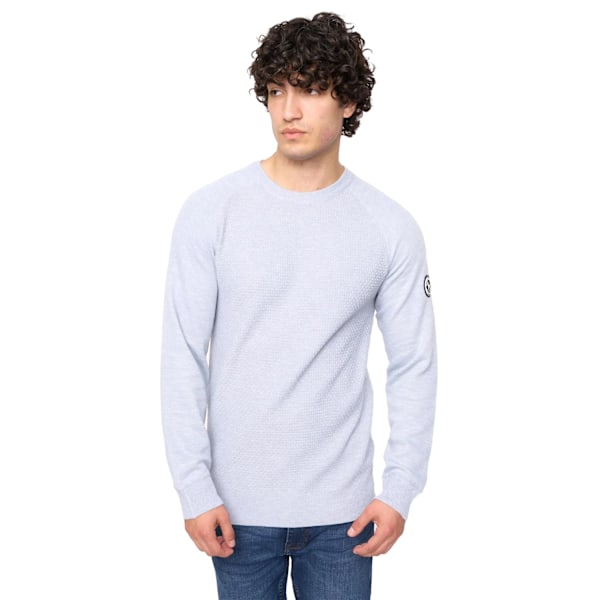 Bewley & Ritch Herr Crestfield Stickad Tröja med Rund Hals M Ljus Light Grey Marl M