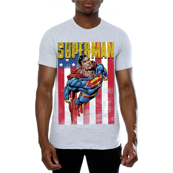 Superman Mens Flight Heather T-Shirt 3XL Grå Grey 3XL