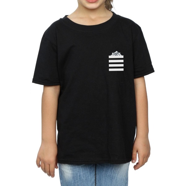 Looney Tunes Girls Taz Stripes Faux Pocket Bomull T-shirt 9-11 Black 9-11 Years