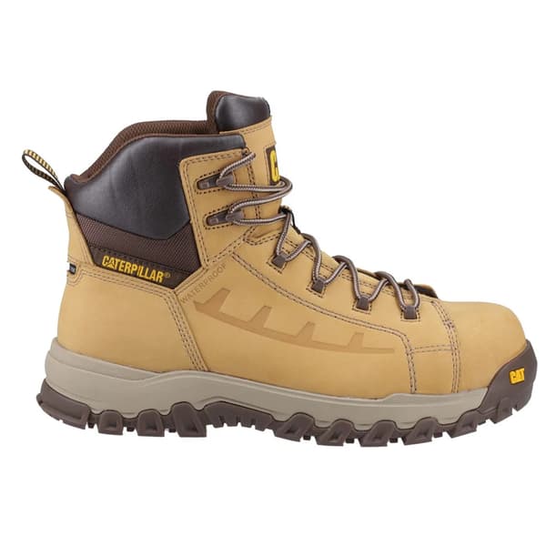 Caterpillar Threshold Rebound Grain Läder Komposit Tåhätta för Män Honey 7 UK