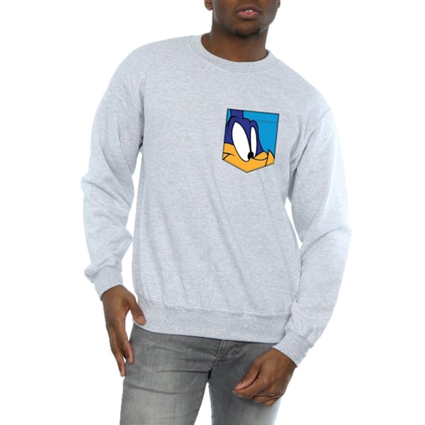 Looney Tunes Herr Road Runner Ansikte Faux Ficktröja XXL S Sports Grey XXL
