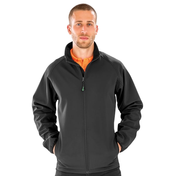 Result Äkta Återvunnen Herr Tryckbar Softshelljacka 3XL Sv Black 3XL