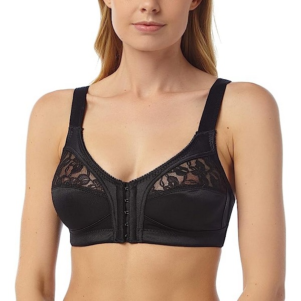 Marlon Dam/Kvinnors Framstängning Fast Kontroll BH 42C Svart Black 42C