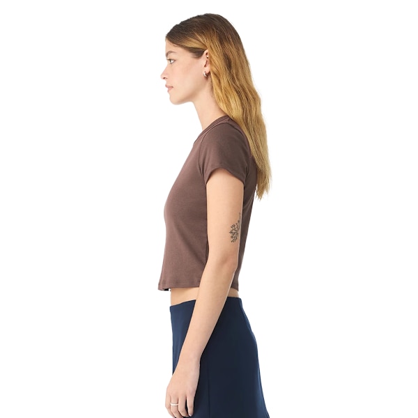 Bella + Canvas Dam Micro-Rib Croppad Topp L Cocoa Solid Cocoa Solid L