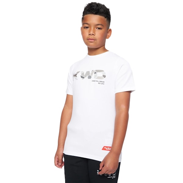 Kings Will Dream Boys Fracture Reflective Detail T-Shirt 13-14 Optic White/Grey 13-14 Years