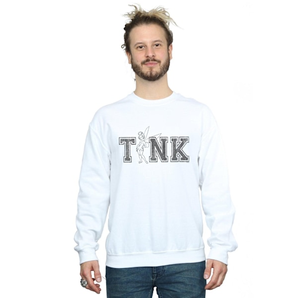 Disney Mens Tinker Bell Collegiate Tink Sweatshirt XL Vit White XL