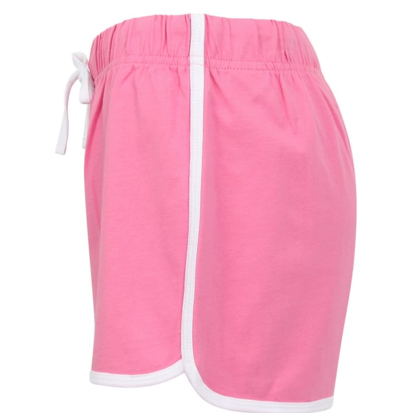 Skinni Fit Retro Shorts för kvinnor/damer 16 UK ljusrosa/vit Bright Pink/White 16 UK