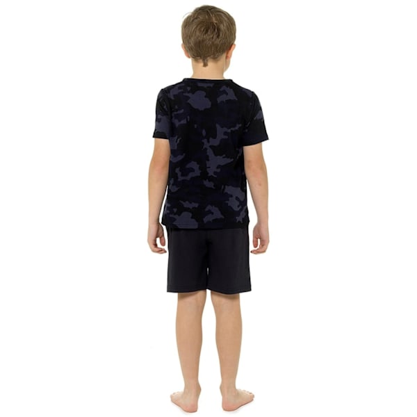 Foxbury Boys Camo Top & Shorts Bomullspyjamas Set 5-6 År Blå Blue Camo 5-6 Years