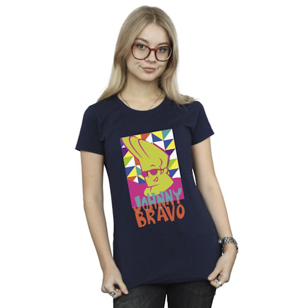 Johnny Bravo Dam/Damer Multi Triangles Pop Art Bomull T-shirt Navy Blue M