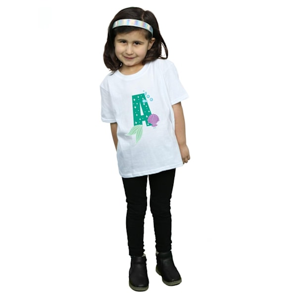 Disney Girls Alphabet A Is For Ariel Bomull T-shirt 12-13 År White 12-13 Years