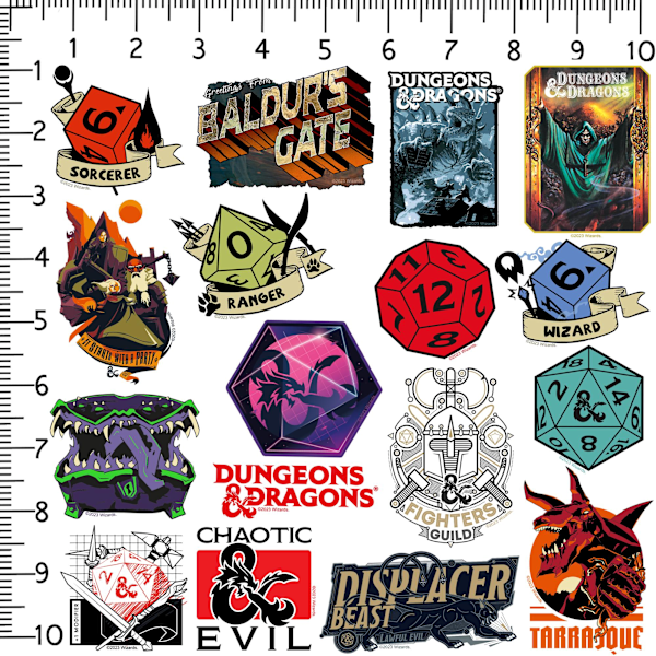Dungeons & Dragons Deluxe Stickers (50-pack) One Size Multic Multicoloured One Size