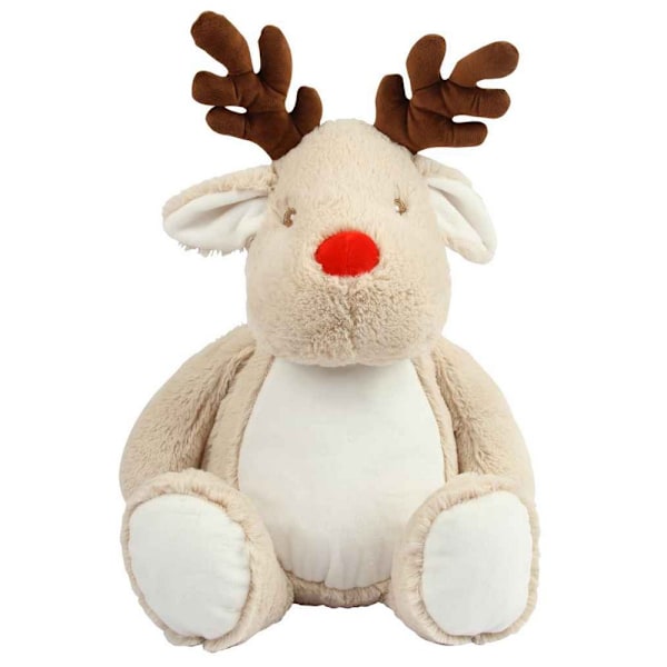 Mumbles Zipped Reindeer Plyschleksak En Storlek Ljusbrun Light Brown One Size