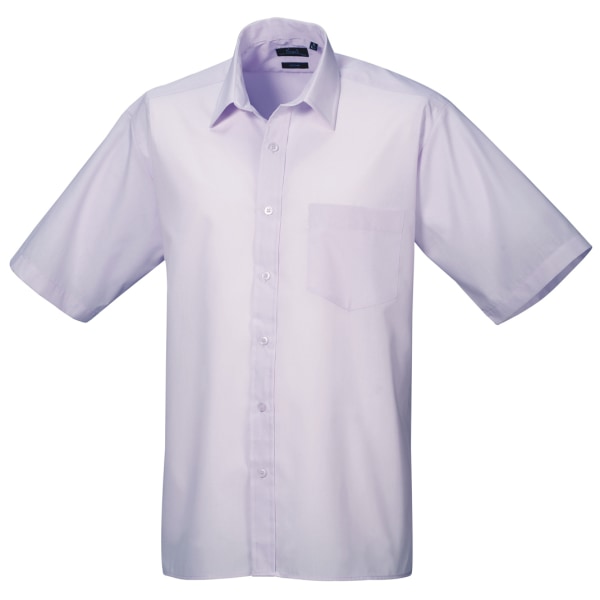 Premier herr kortärmad formell poplin enfärgad arbetsskjorta 16 Lil Lilac 16