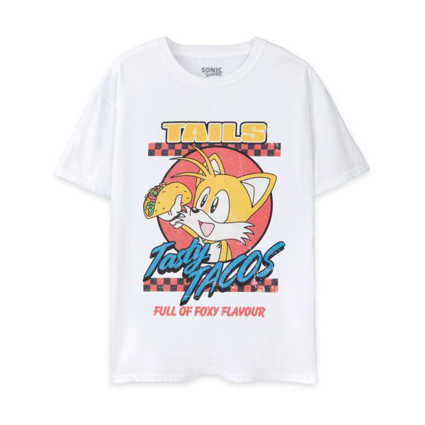Sonic The Hedgehog Unisex Adult Tasty Tacos T-shirt 3XL Vit White 3XL