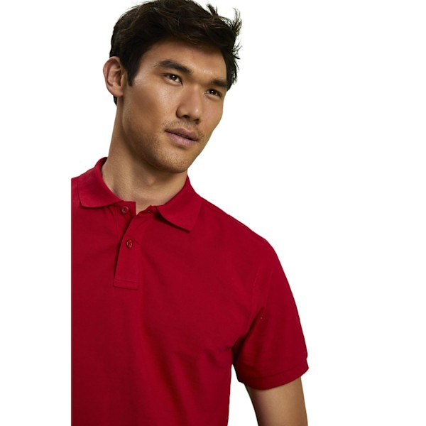Asquith & Fox Herr Enfärgad Kortärmad Pikétröja S Körsbärsröd Cherry Red S