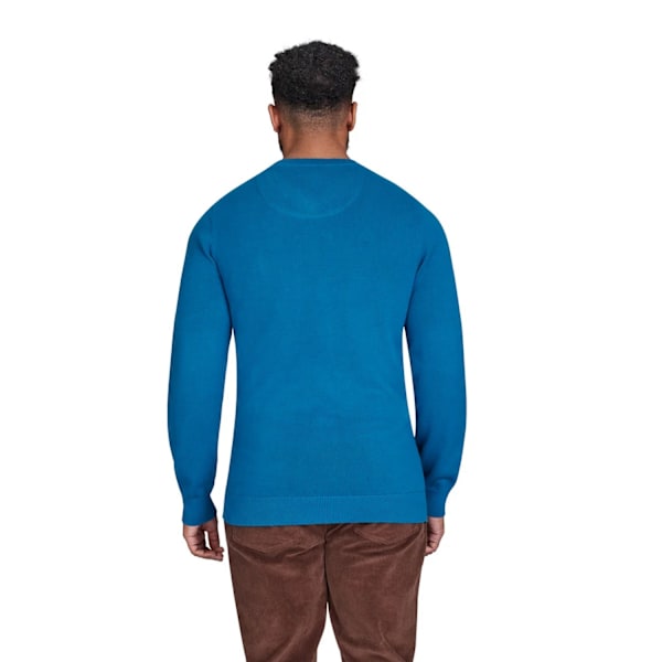 Raging Bull Herrarnas Klassiska Stickade Cashmere-Blandning V-Hals Tröja 6 Teal 6XL