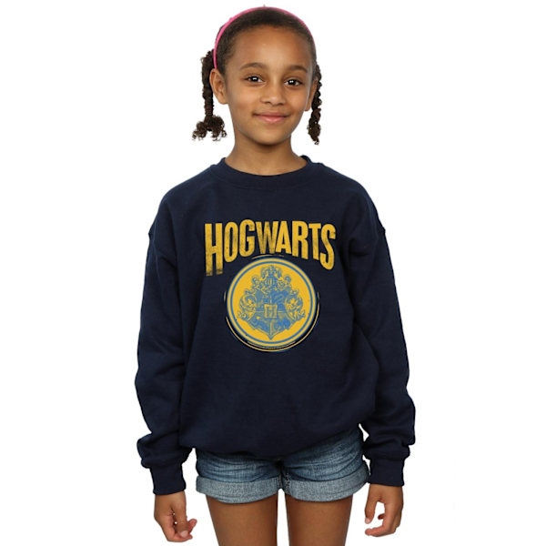 Harry Potter T-shirt för flickor med Hogwarts-vapen, 5-6 år, marinblå Navy Blue 5-6 Years