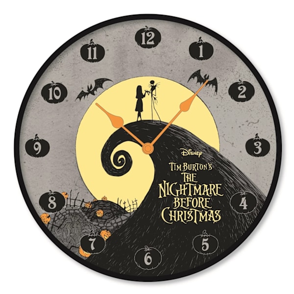 Nightmare Before Christmas Jack och Sally Väggklocka One Size B Black/Grey/Yellow One Size