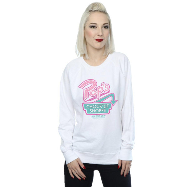 Riverdale Dam/Kvinnor Pops Logotyp Sweatshirt M Vit White M